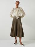 L.K.Bennett Laurie Faux Leather Pleated Skirt