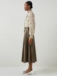 L.K.Bennett Laurie Faux Leather Pleated Skirt