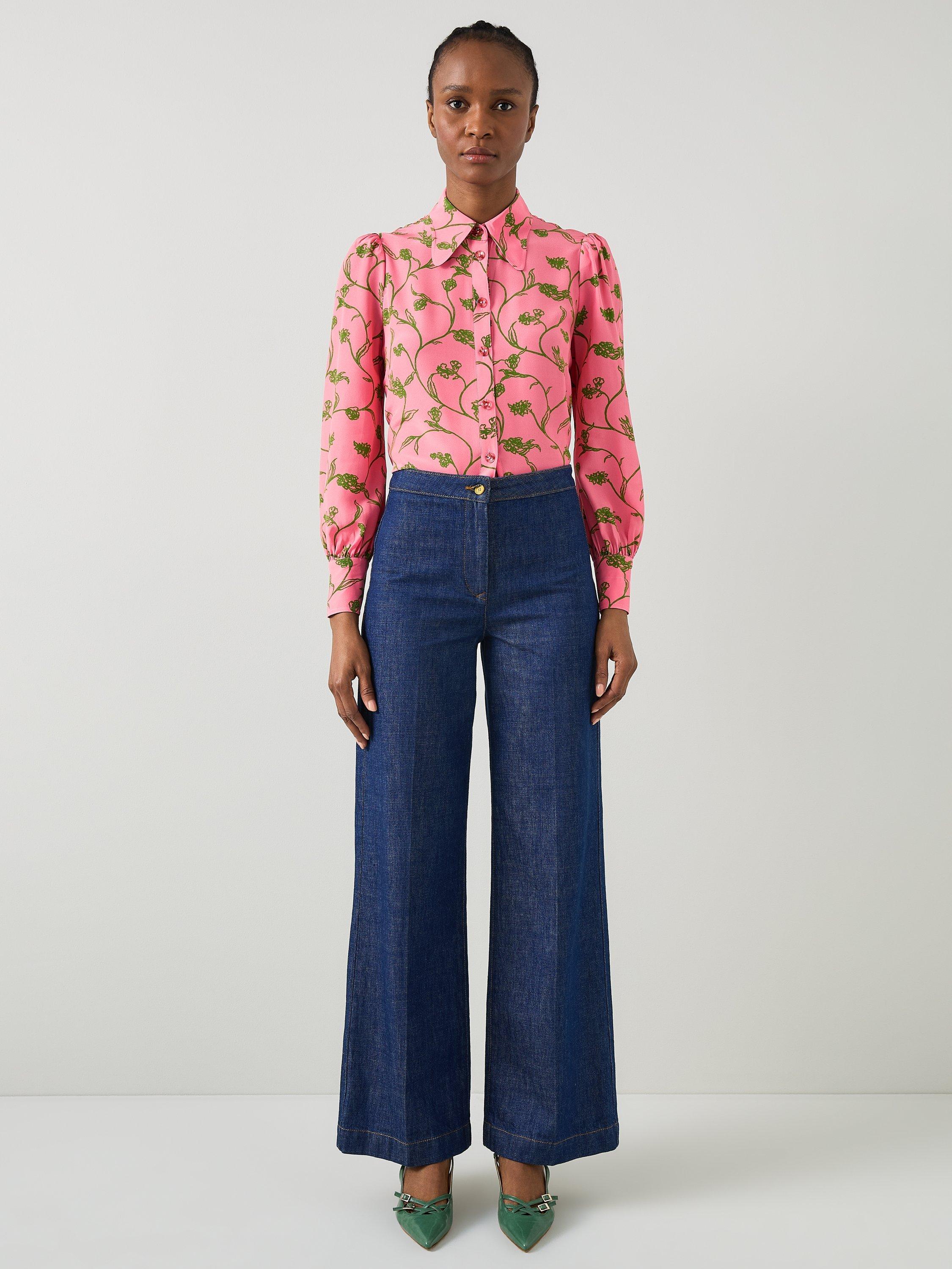 Deals L.K. Bennett Floral Silk Blouse