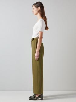 L.K.Bennett Billie Tailored Trousers, Olive - view 2, Olive