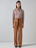 L.K.Bennett Ellis Stripe Trousers, Brown