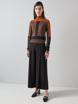 L.K.Bennett Eva Wide Leg Trousers, Black, Black