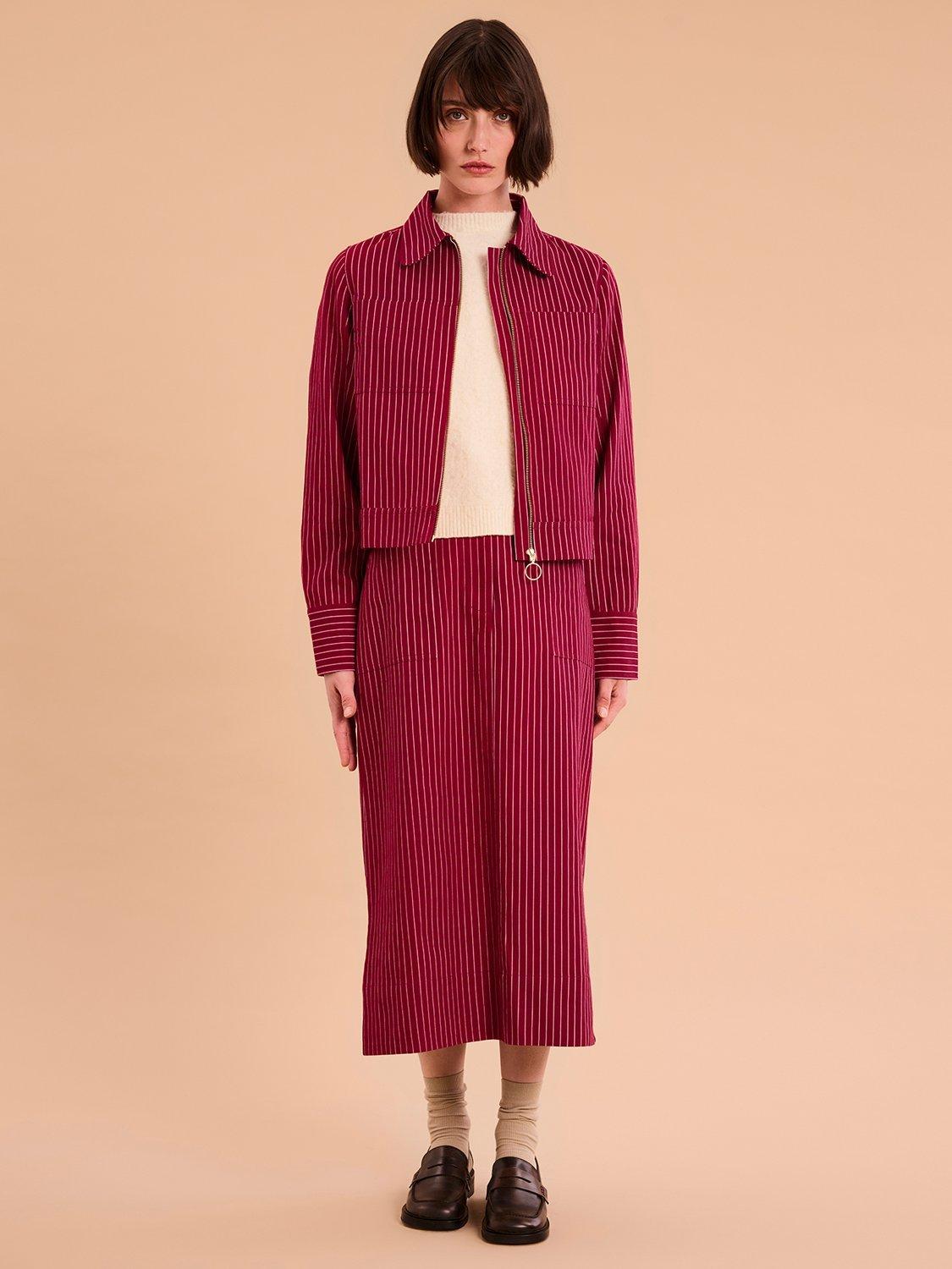 OMNES Cooper Stripe Jacket, Burgundy