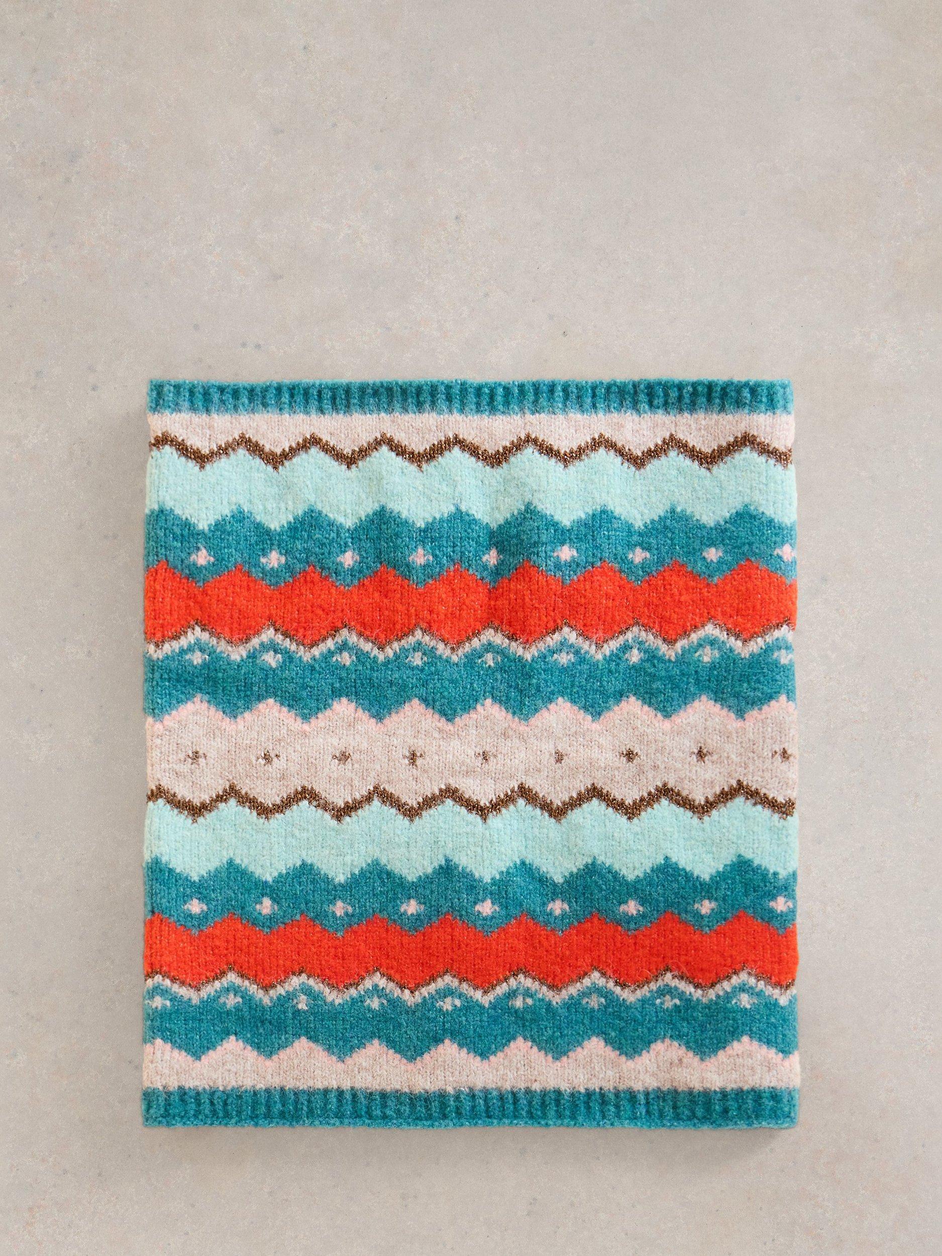 White Stuff Zig Zig Snood, Teal/Multi