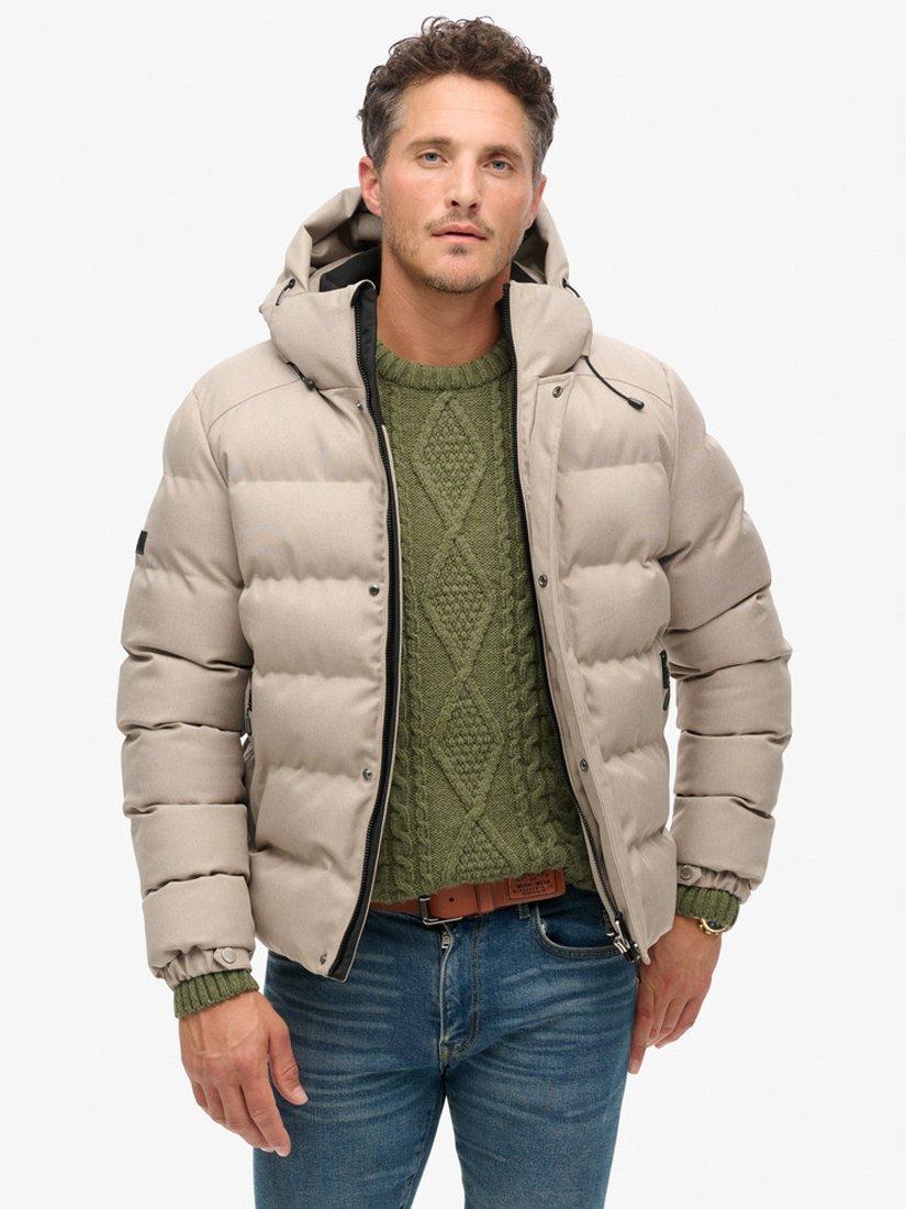 Superdry Puffer Jacket, Beige Marl, Beige Marl