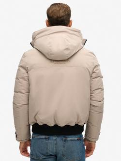 Superdry City Padded Bomber Jacket, Deep Beige Sub - view 2, Deep Beige Slub