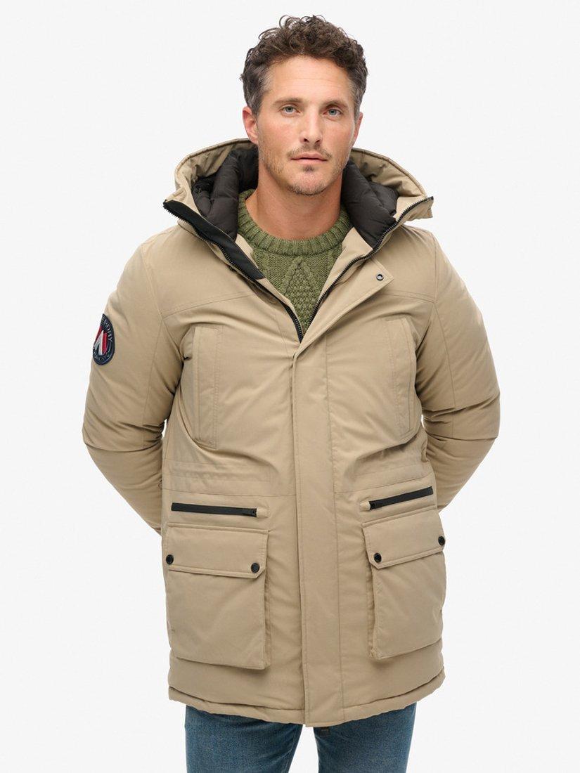 Product image 3 of 6, which shows Superdry City Padded Parka Jacket, Timber Wolf Brown, S