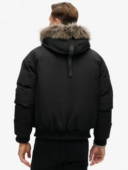 Superdry Everest Faux Fur Bomber Jacket - view 2, Jet Black