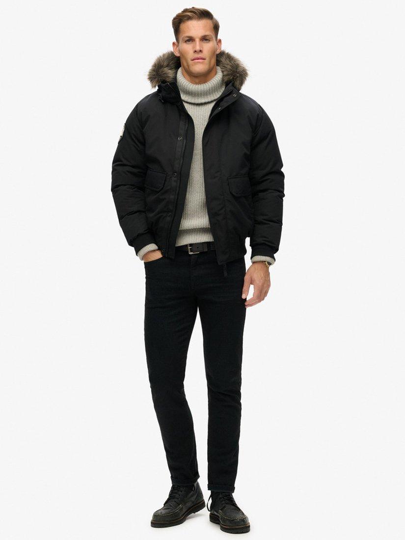 Product image 5 of 6, which shows Superdry Everest Faux Fur Bomber Jacket, Jet Black, S
