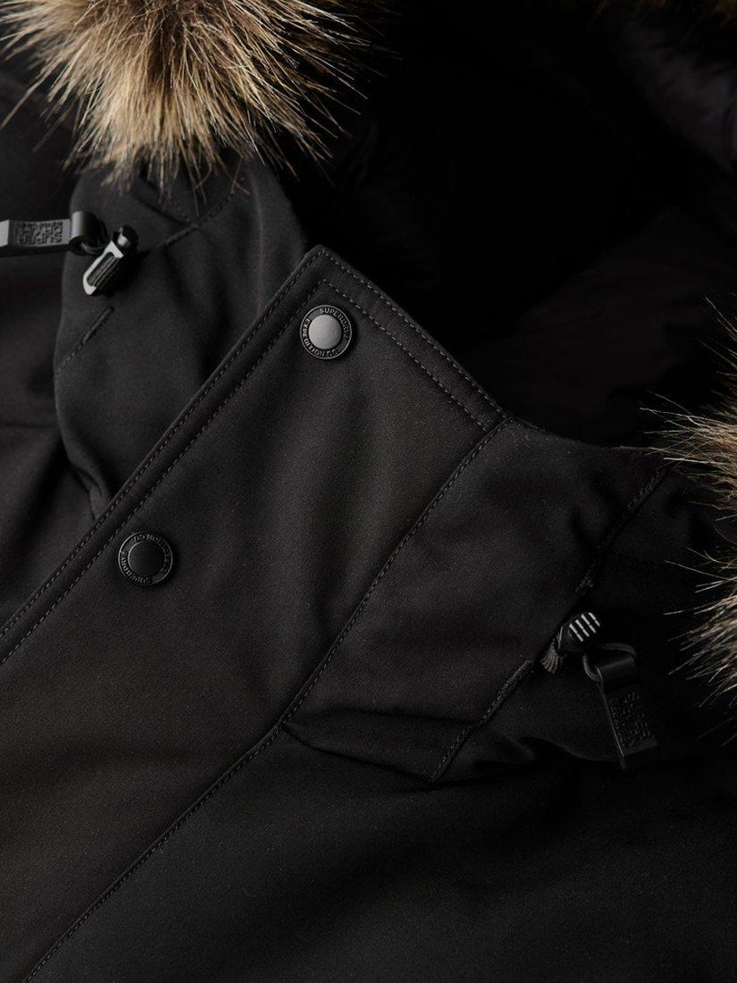 Product image 6 of 6, which shows Superdry Everest Faux Fur Bomber Jacket, Jet Black, S