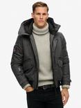 Superdry City Tweed Padded Bomber Jacket, Grey Herringbone