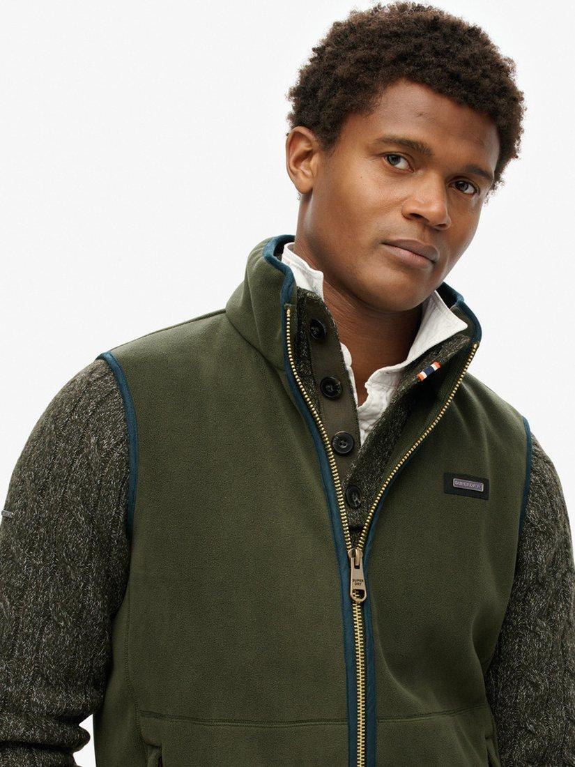 Superdry Estate Fleece Gilet, Surplus Goods Green, L