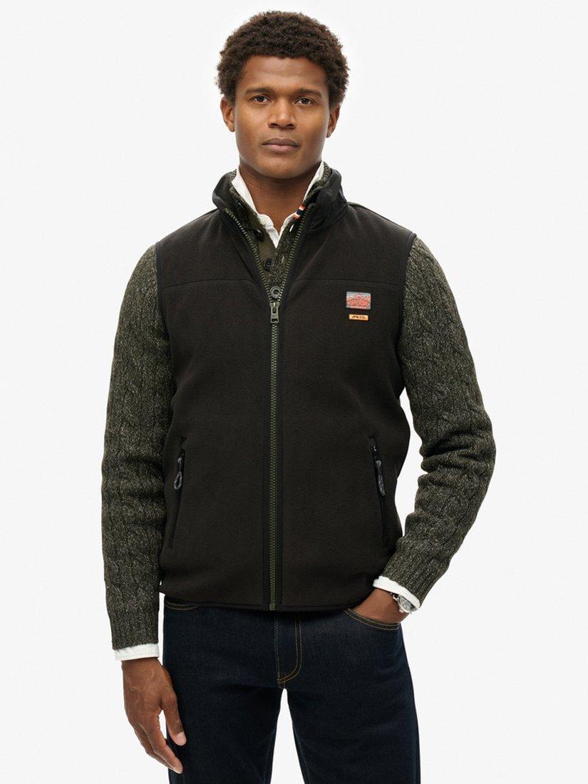 Product image 3 of 6, which shows Superdry Fleece Gilet, Black, S