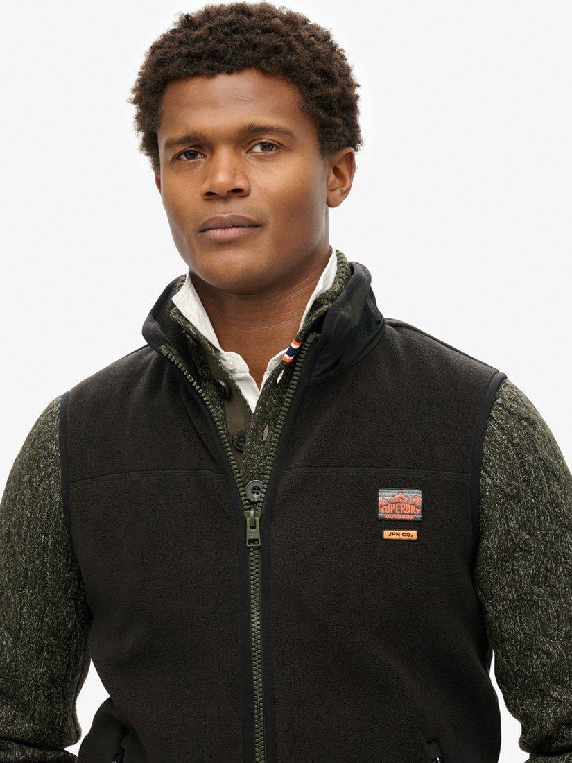 Product image 5 of 6, which shows Superdry Fleece Gilet, Black, S