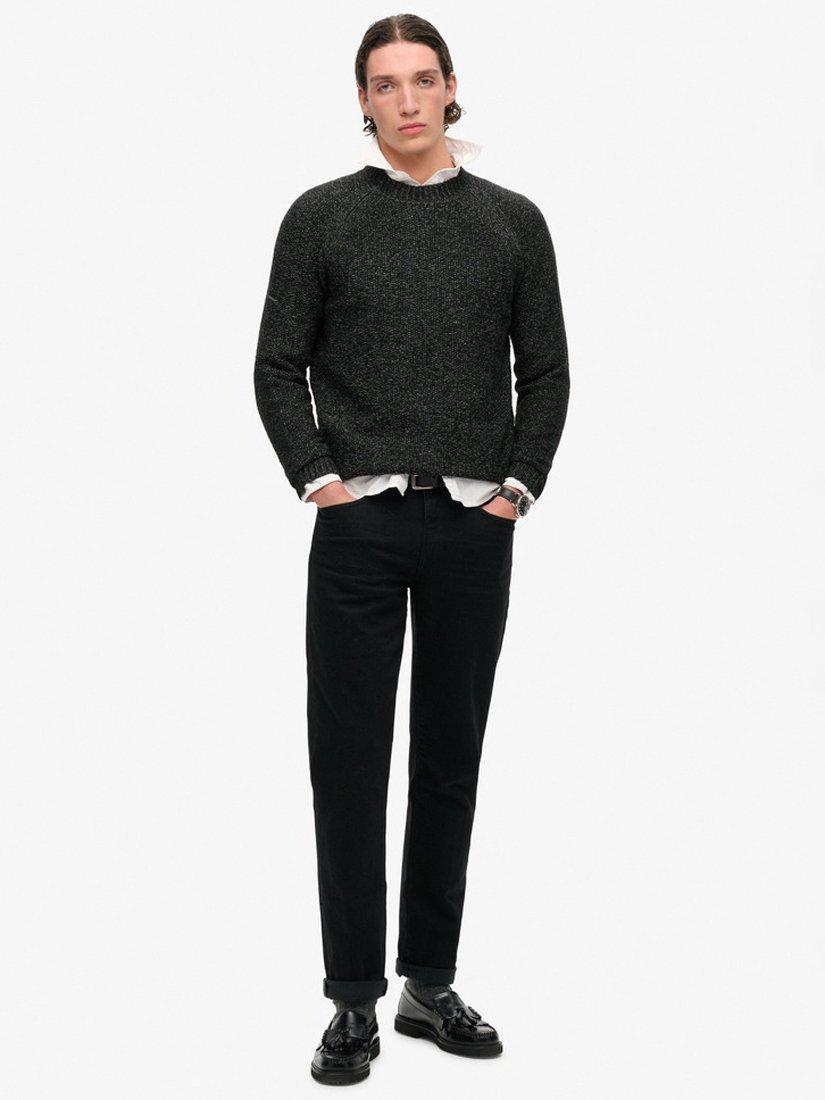 Product image 3 of 5, which shows Superdry Chunky Raglan Jumper, Black, S