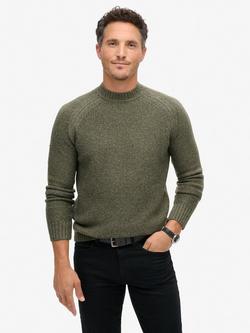 Superdry Chunky Raglan Jumper, Beetle Green