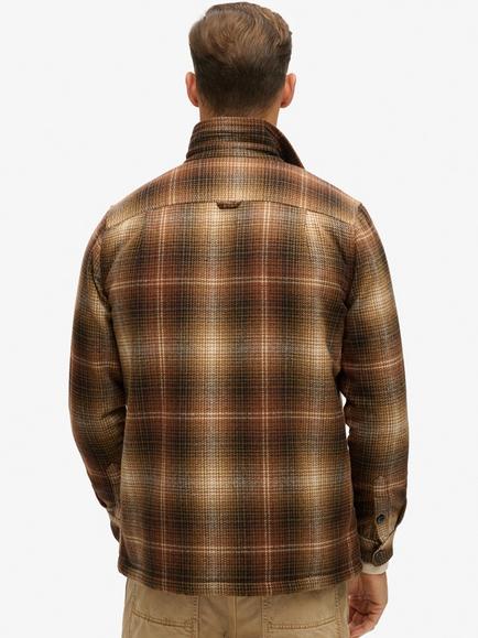 Superdry Wool Mill Overshirt, Haze Ombre Brown - view 2, Haze Ombre Brown