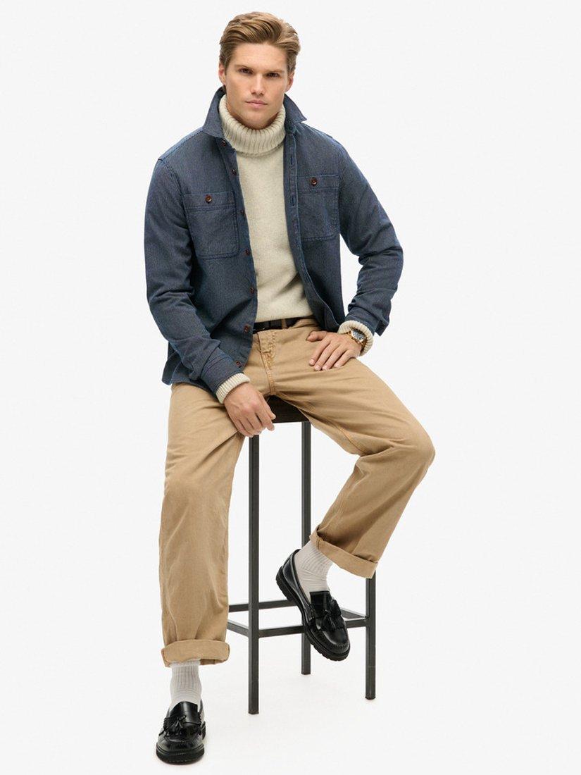 Product image 3 of 5, which shows Superdry Merchant Store Collection Denim Overshirt, Indigo, S