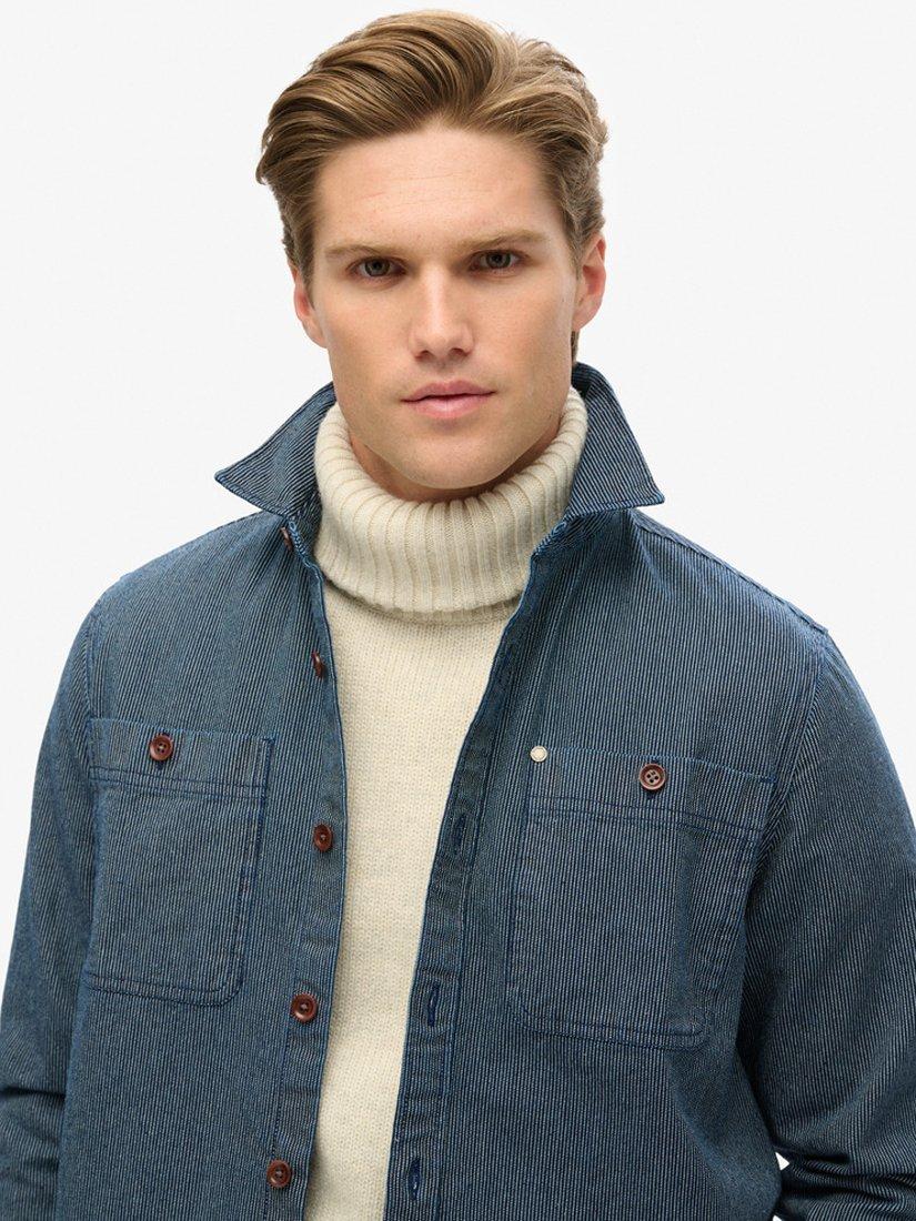 Product image 4 of 5, which shows Superdry Merchant Store Collection Denim Overshirt, Indigo, S