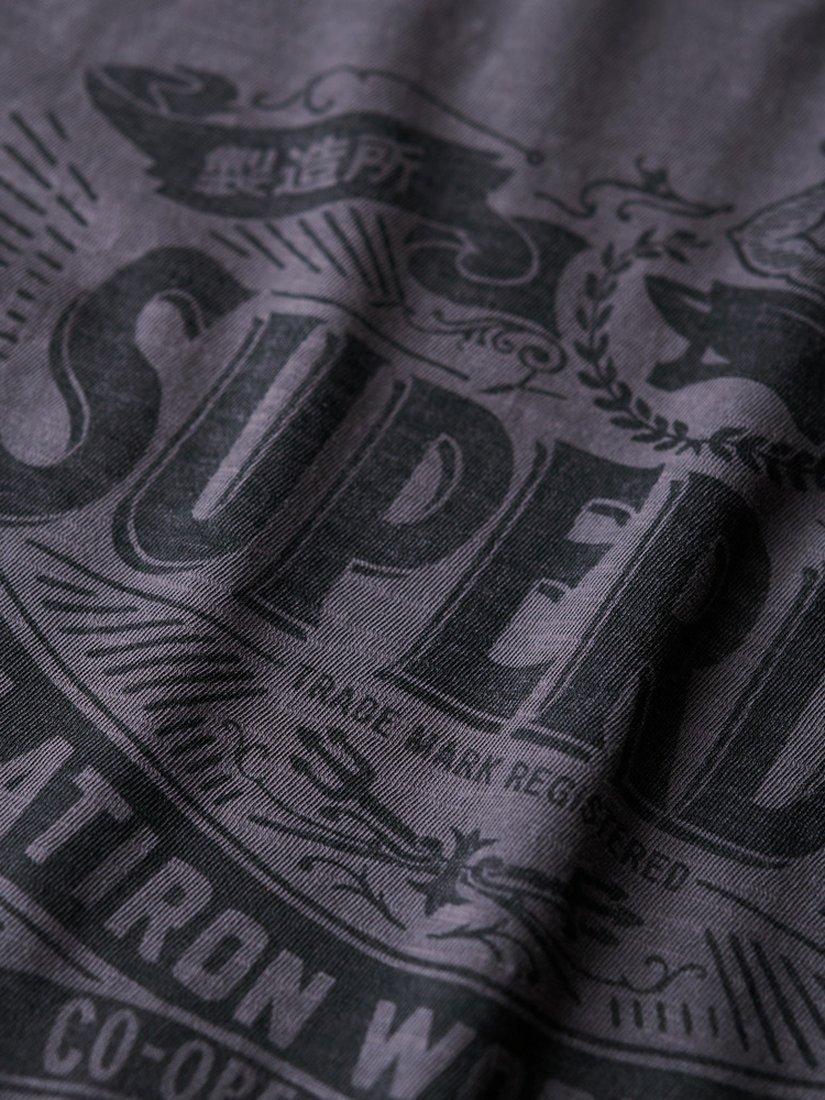 Product image 5 of 5, which shows Superdry Workwear Script Graphic T-Shirt, Dark Slate Grey Slub, S