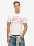 Superdry Neon Vintage Logo Graphic T-Shirt, Ecru