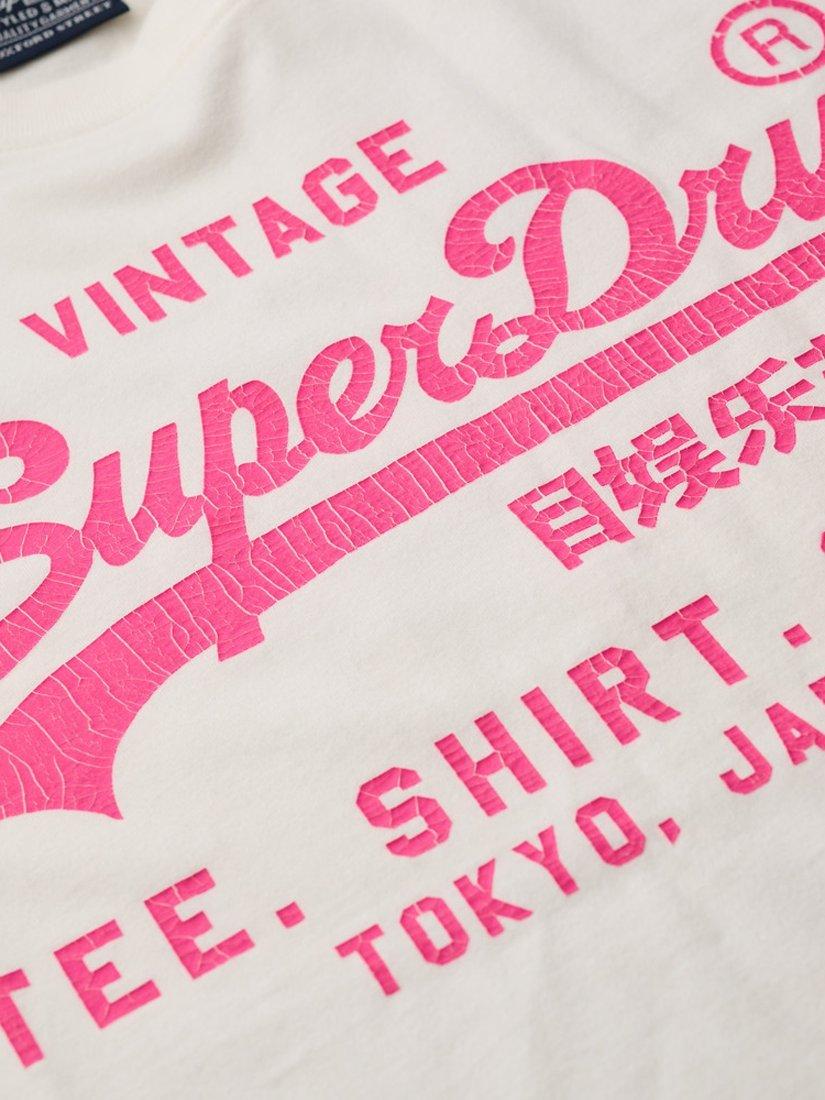 Product image 5 of 5, which shows Superdry Neon Vintage Logo Graphic T-Shirt, Ecru, S