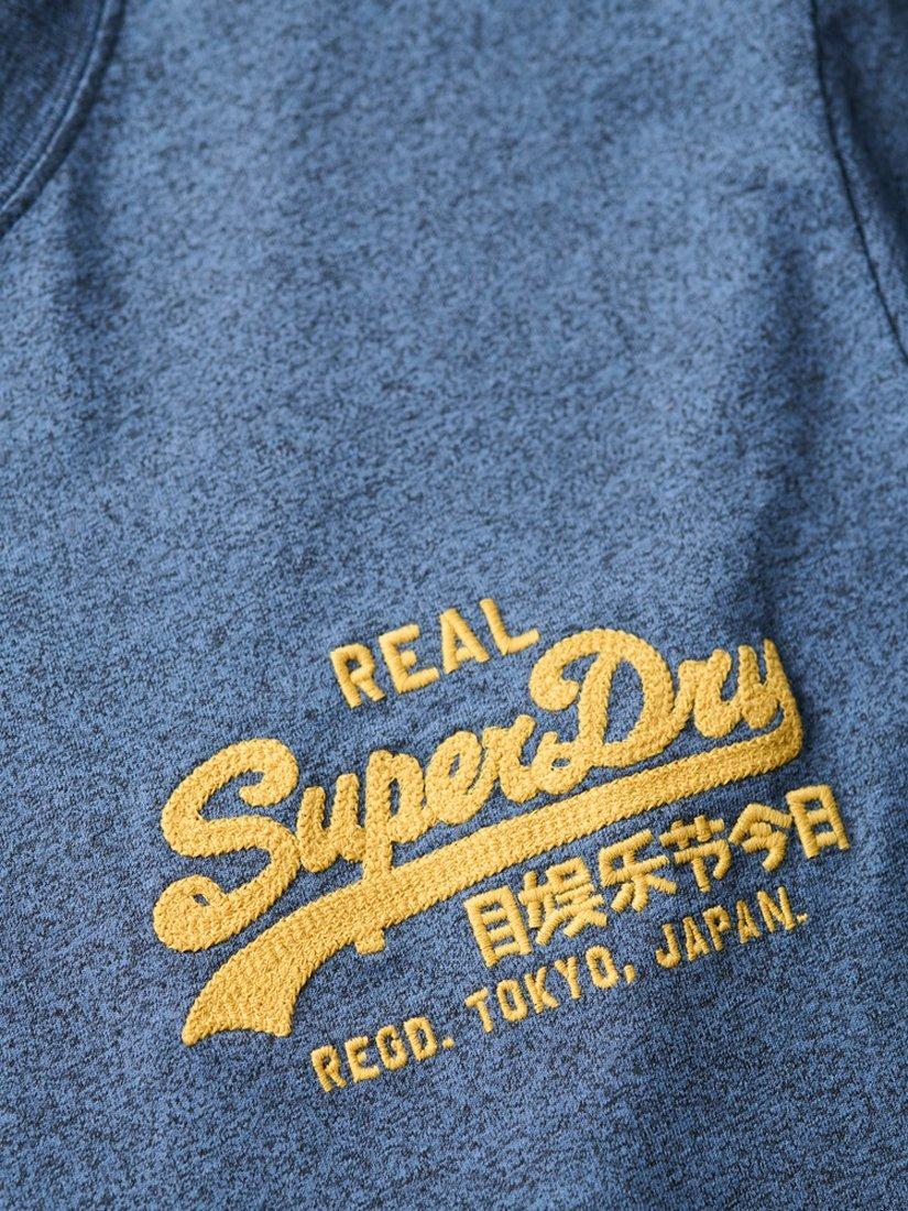 Product image 5 of 5, which shows Superdry Classic Vintage Logo Graphic T-Shirt, Airborne Navy Jaspe, S