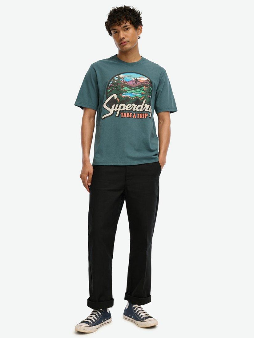 Product image 2 of 4, which shows Superdry Travel Postcard Graphic T-Shirt, Stargazer Blue, S