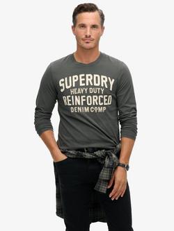 Superdry Cotton Regular Fit Long Sleeve Logo T-Shirt, Vintage Black