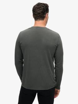 Superdry Cotton Regular Fit Long Sleeve Logo T-Shirt - view 2, Vintage Black