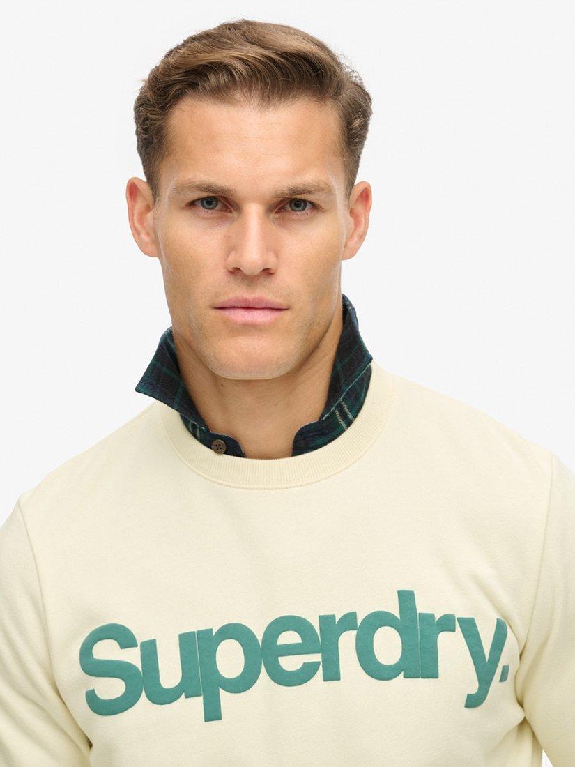 Product image 4 of 5, which shows Superdry Classic Core Logo Sweatshirt, Oyster Cream, S