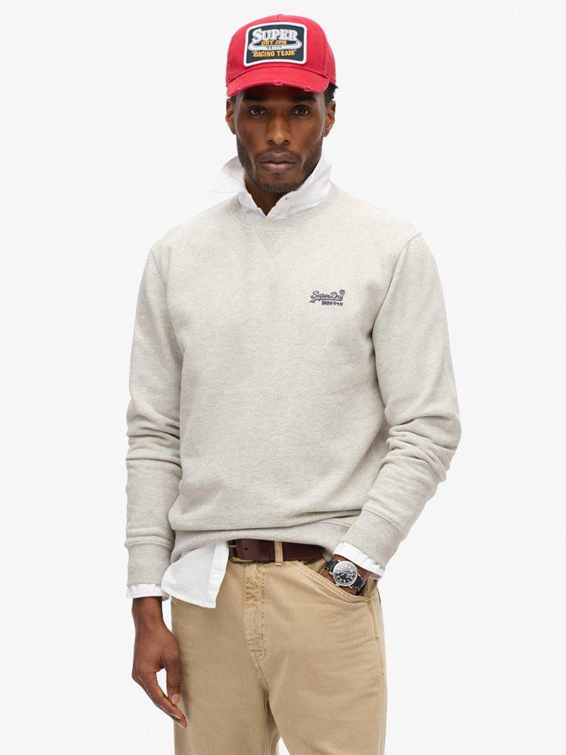 Product image 1 of 6, which shows Superdry Essential Logo Crew Sweatshirt, Glacier Grey Marl, S