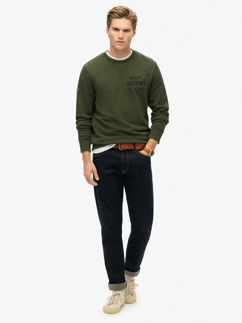 Product image 4 of 5, which shows Superdry Workwear Applique Sweatshirt, Surplus Goods Green, S