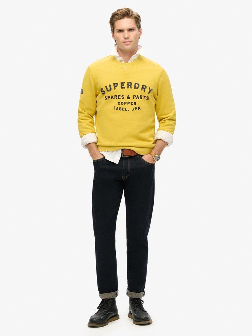 Product image 3 of 5, which shows Superdry Workwear Applique Sweatshirt, Oil Yellow, S