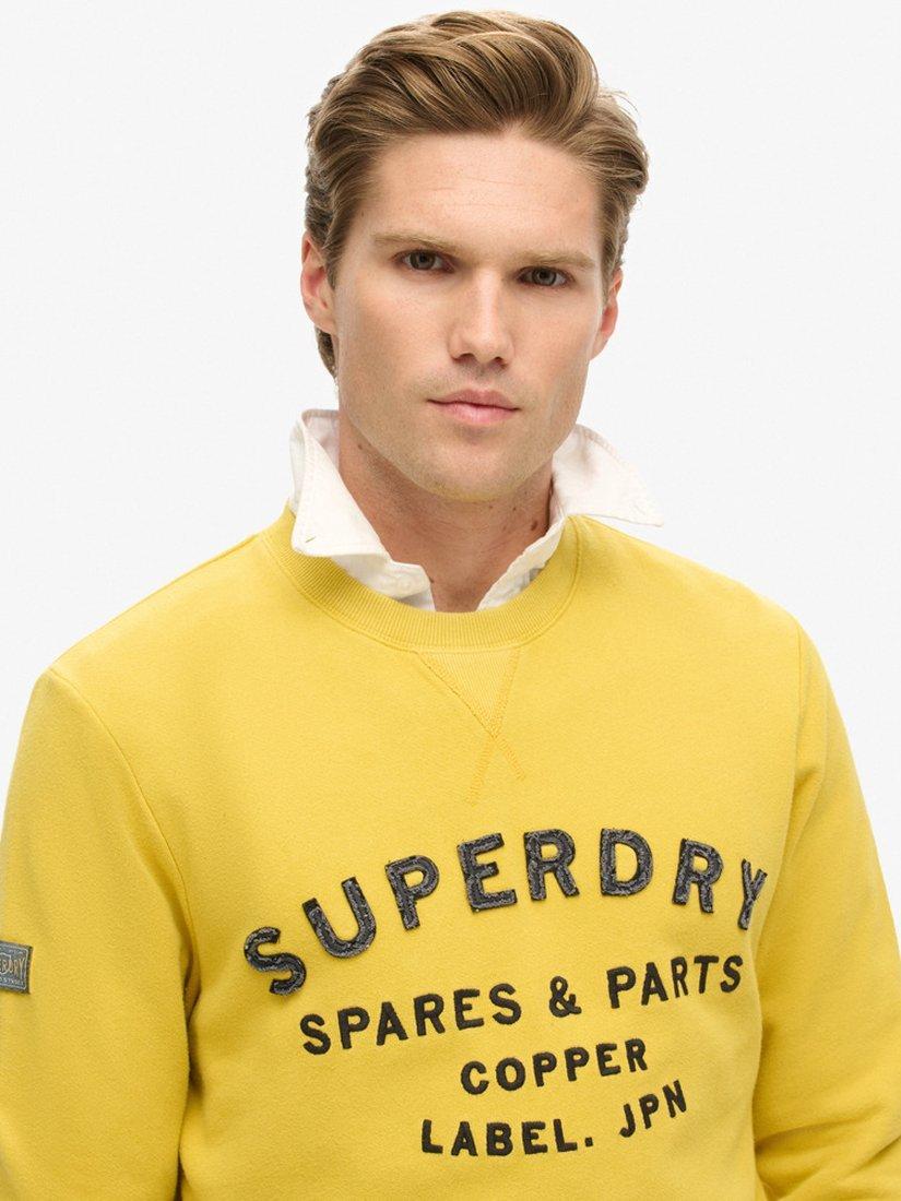 Product image 4 of 5, which shows Superdry Workwear Applique Sweatshirt, Oil Yellow, S
