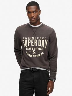 Superdry Workwear Applique Sweatshirt, Carbon Black