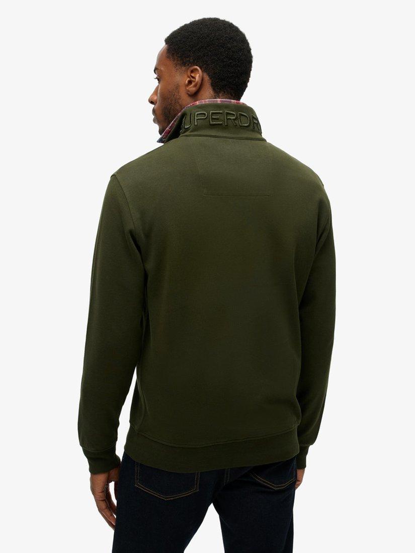 Product image 2 of 5, which shows Superdry Utility Logo Henley Sweatshirt, Surplus Goods Green, S