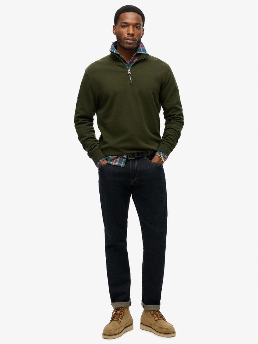 Product image 3 of 5, which shows Superdry Utility Logo Henley Sweatshirt, Surplus Goods Green, S