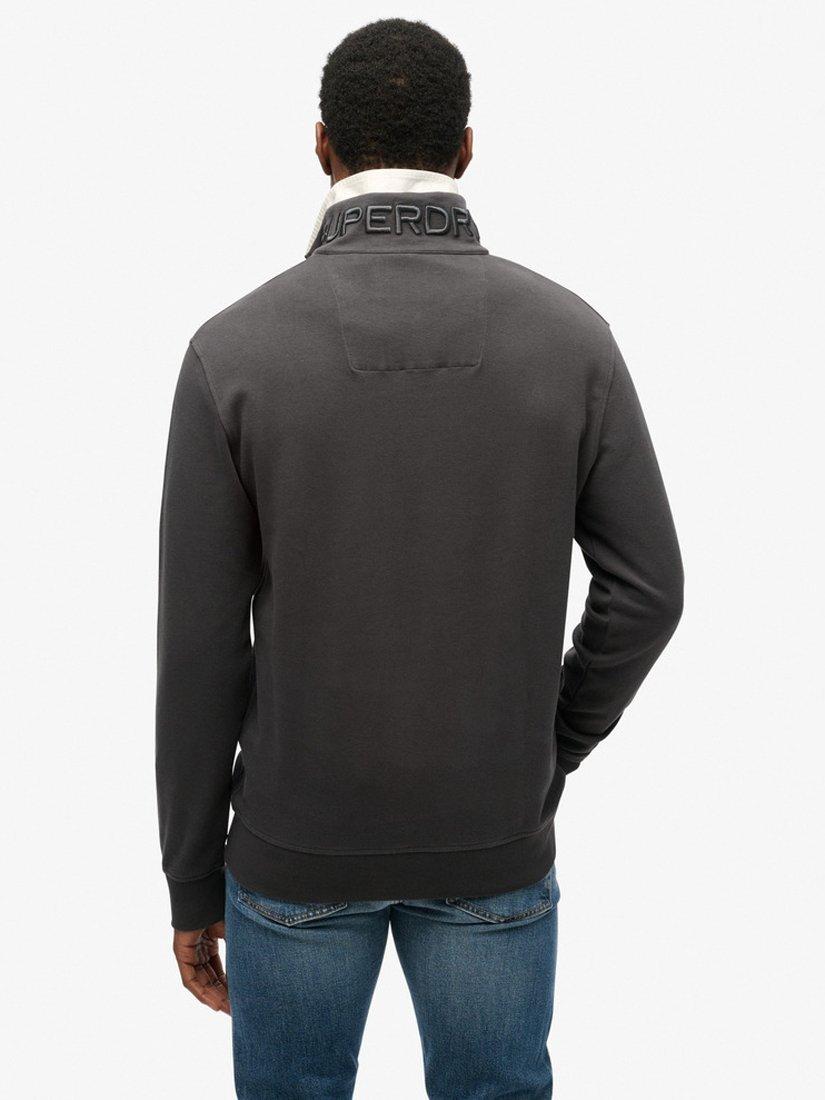 Product image 2 of 5, which shows Superdry Utility Logo Henley Sweatshirt, Dark Charcoal, S
