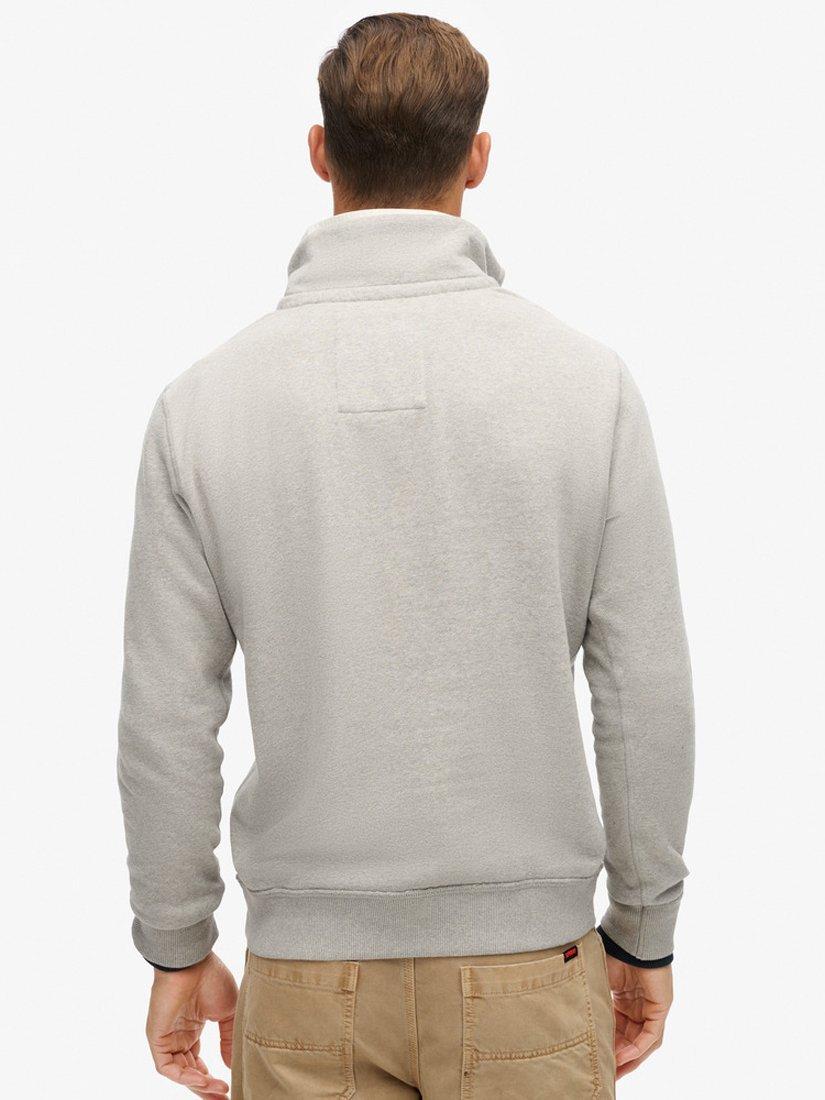 Product image 2 of 5, which shows Superdry Vintage Athletic Zip Henley Jumper, Vintage Grey Marl, XXL
