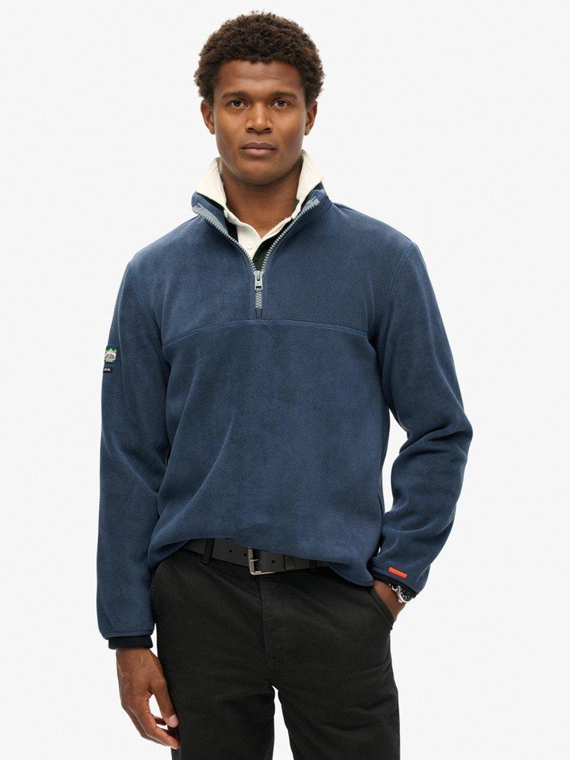 Product image 1 of 5, which shows Superdry Active Half Zip Fleece, Lauren Navy, S