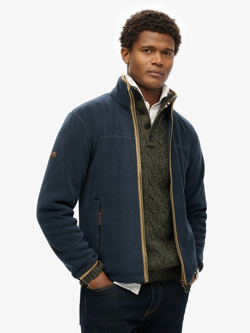 Product image 1 of 6, which shows Superdry Estate Full Zip Fleece, Eclipse Navy, S