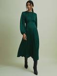 FLORERE Shoulder Detail Dress, Dark Green