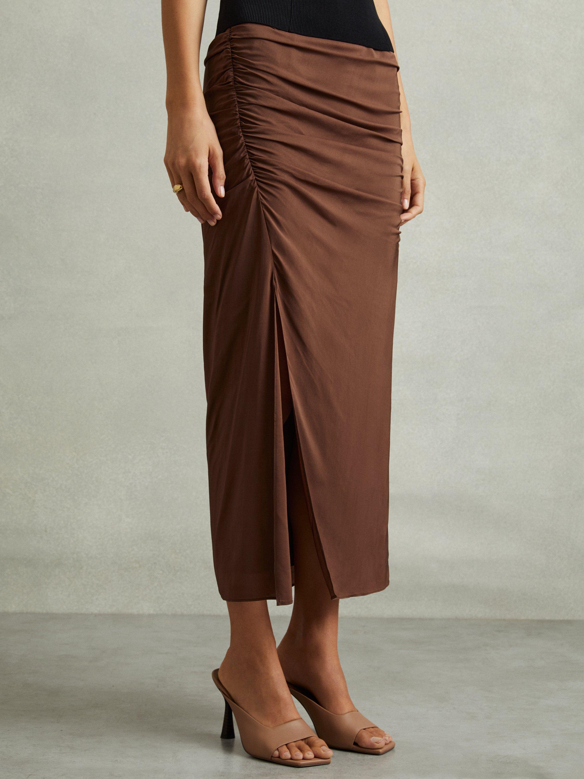 Midi skirt ruched best sale