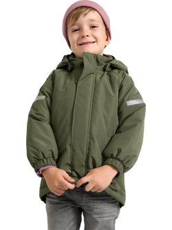 Lindex Baby Hooded Padded Jacket, Dark Dusty Khaki