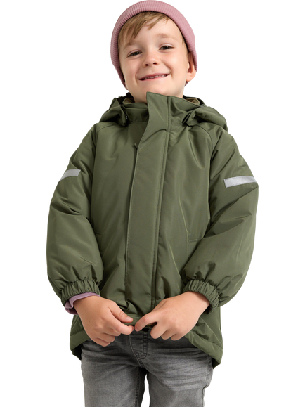 Lindex Baby Hooded Padded Jacket, Dark Dusty Khaki