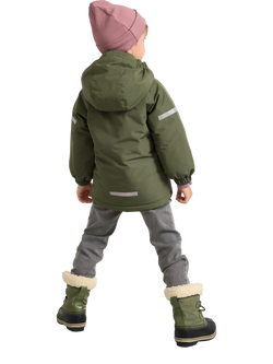 Lindex Baby Hooded Padded Jacket - view 2, Dark Dusty Khaki