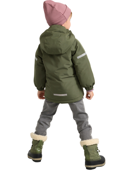 Lindex Baby Hooded Padded Jacket - view 2, Dark Dusty Khaki