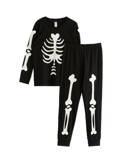 Lindex Kids' Halloween Pyjamas, Black, Black
