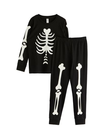 Lindex Kids' Halloween Pyjamas, Black, Black